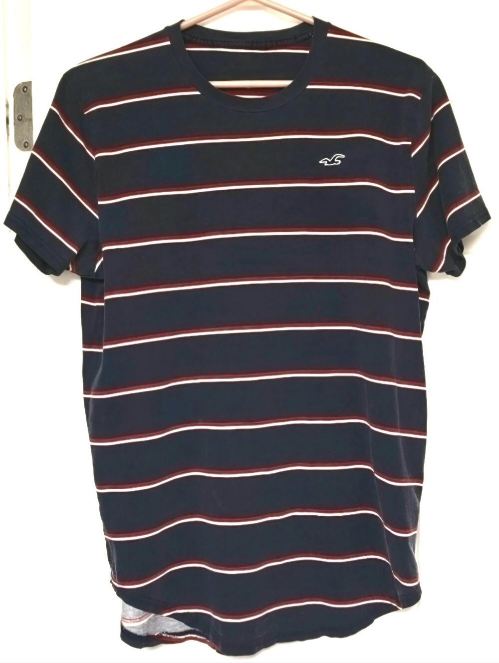 Hollister Sailorcore Nautical Striped Tee Short Sleeves Cotton Crew Neck Large